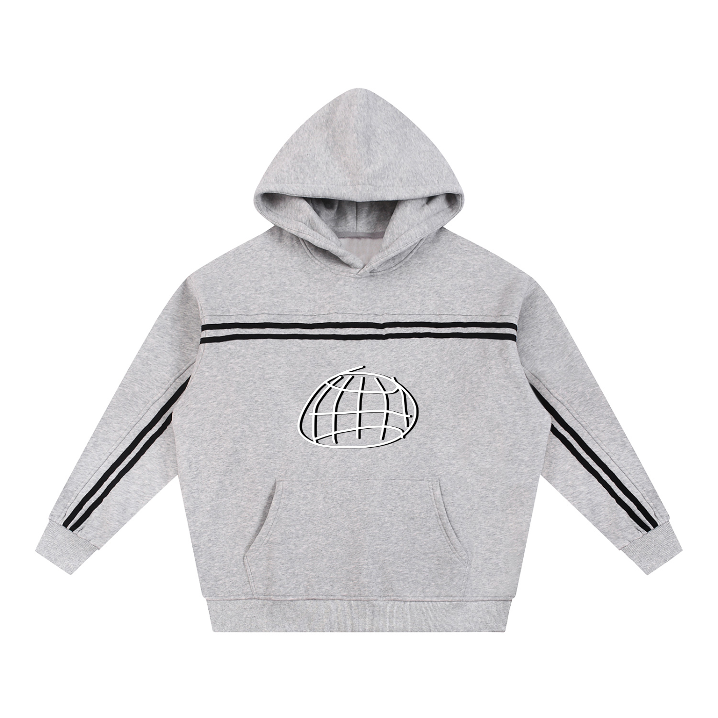 Striped globe hoodie
