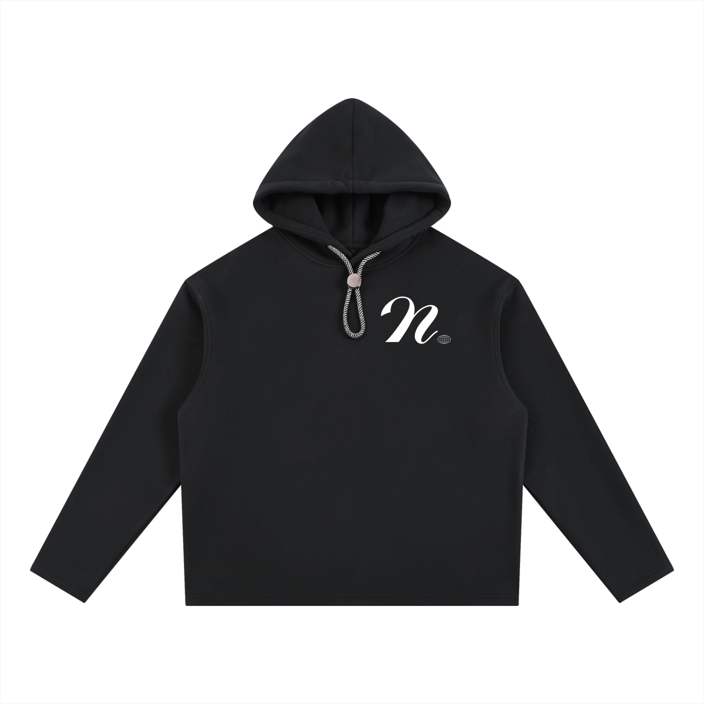 Drawstring script hoodie
