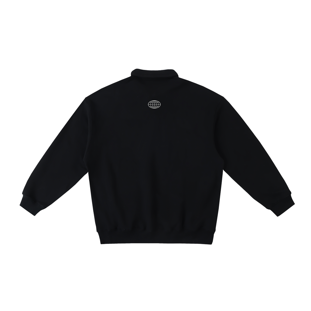 Collared globe sweatshirt