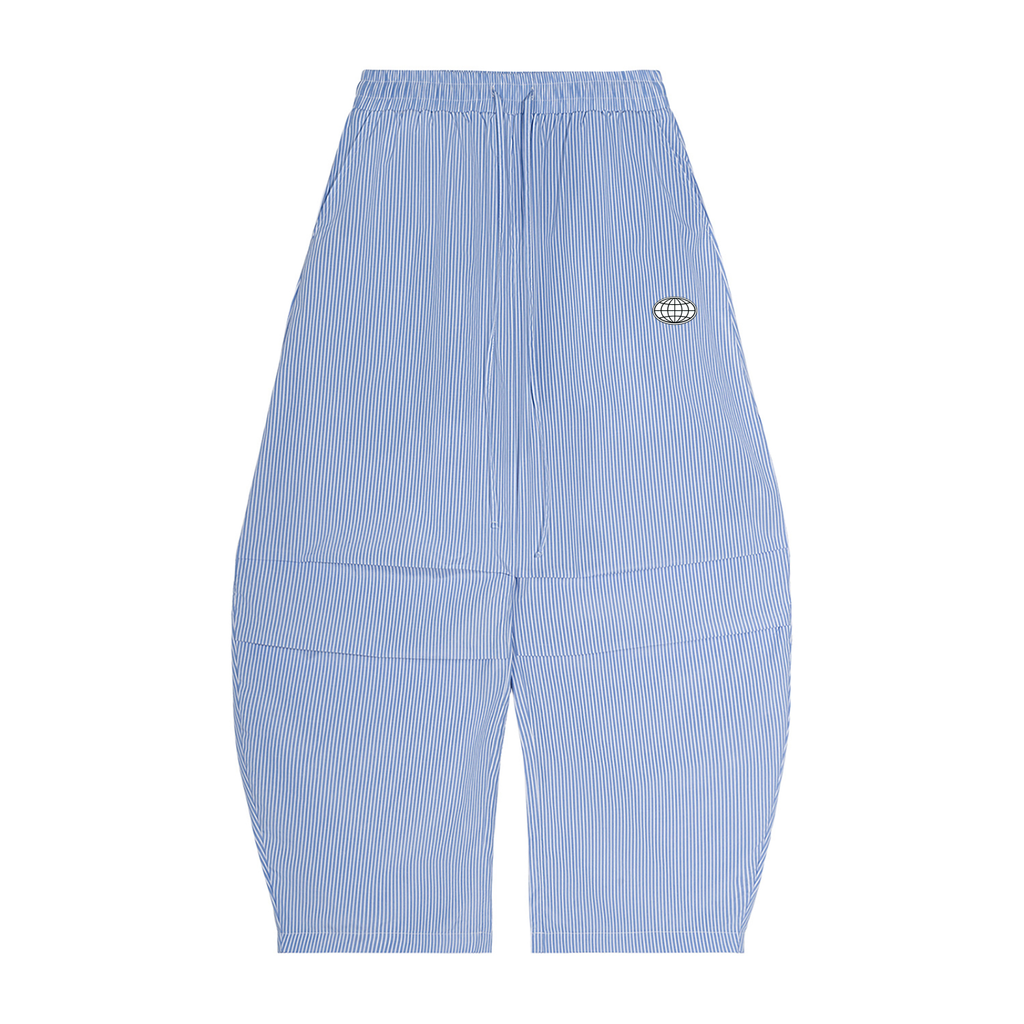 Vertical Stripe Barrel Pants