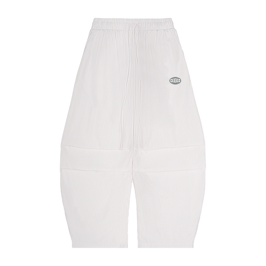 Vertical Stripe Barrel Pants