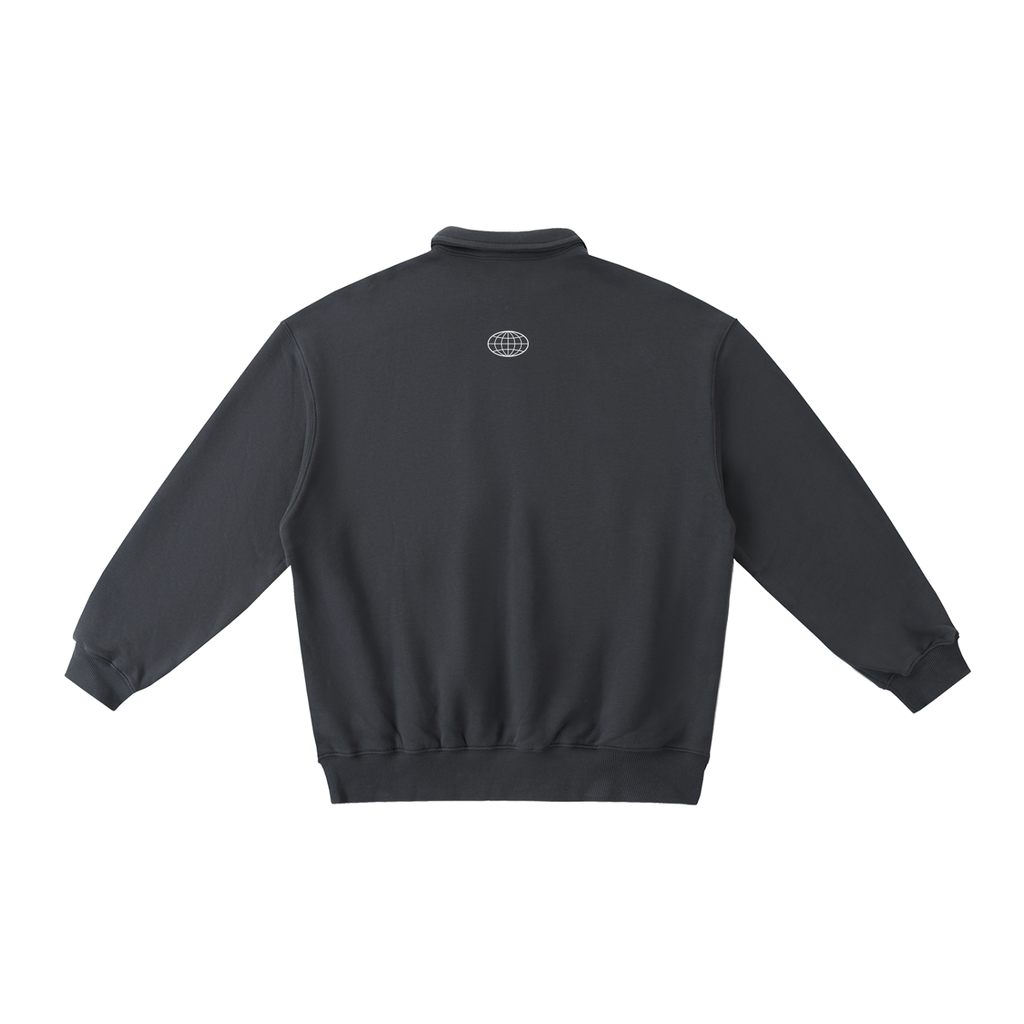 Collared globe sweatshirt