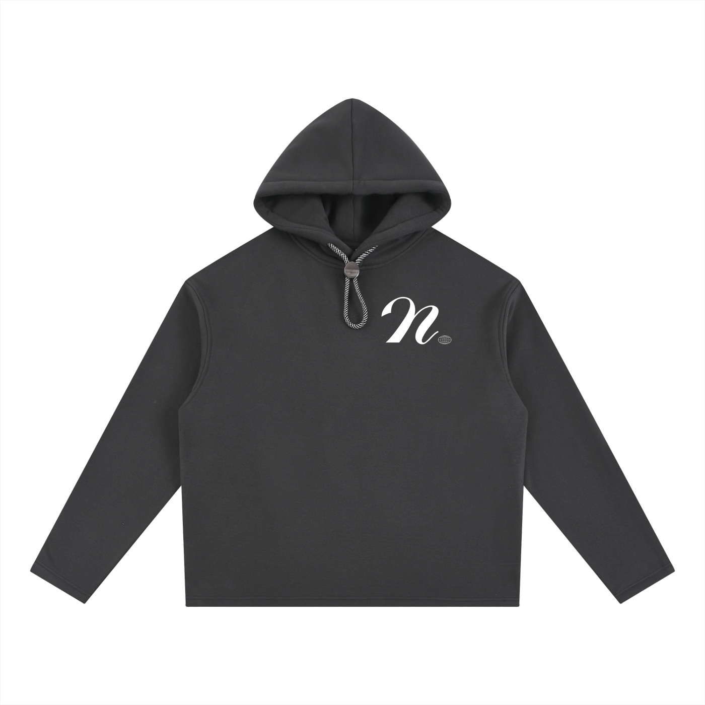 Drawstring script hoodie