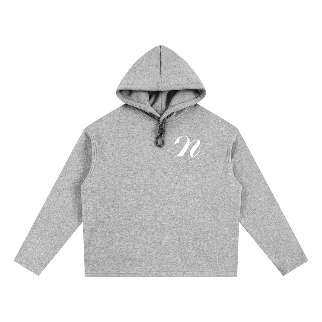 Drawstring script hoodie